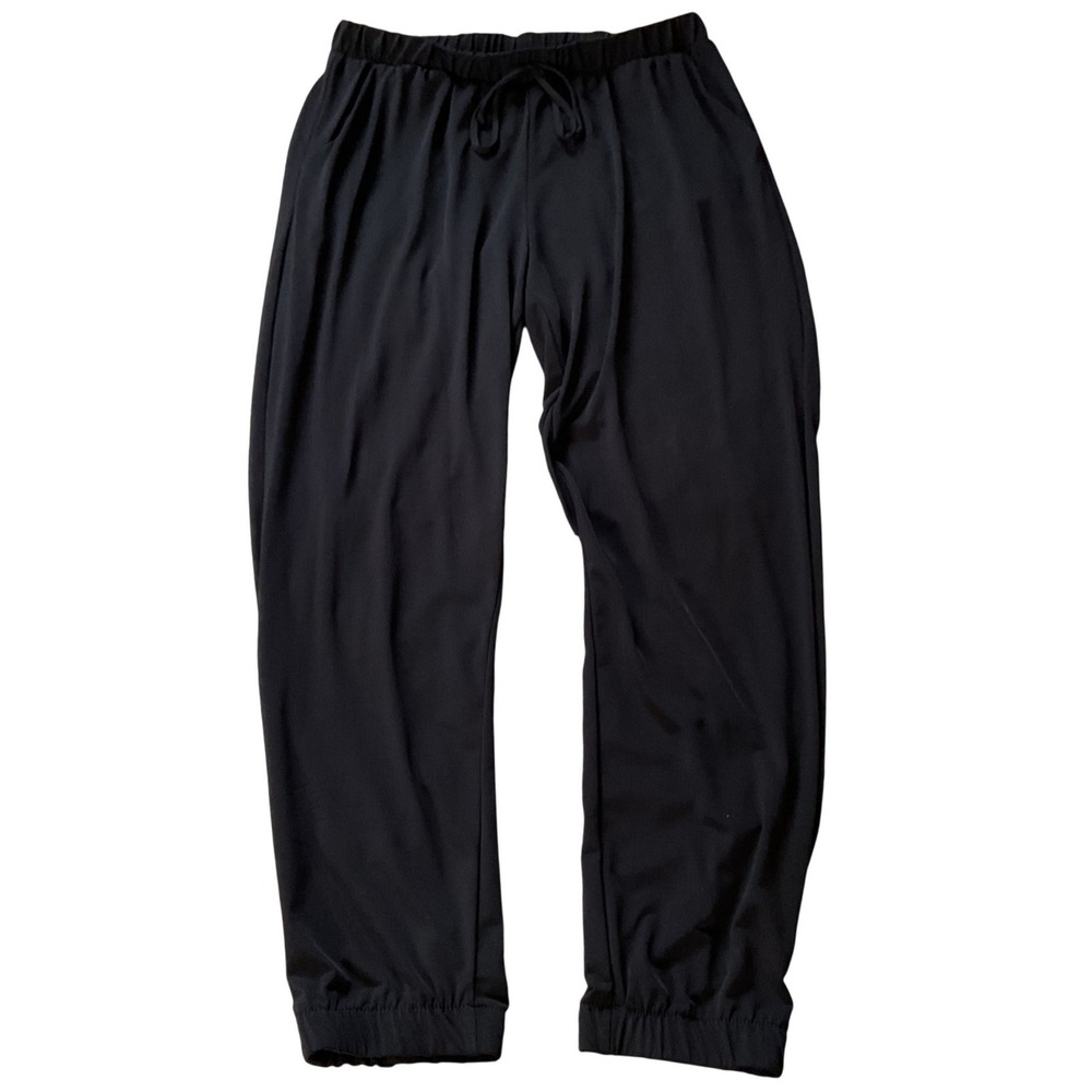 Brigitte Brianna Black Jogger Pants Womens Large Elastic Drawstring Waist